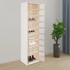 9-Tier Foldable Shoe Rack Organizer for Closet 18Pairs Plastic Shoe Shelf Large