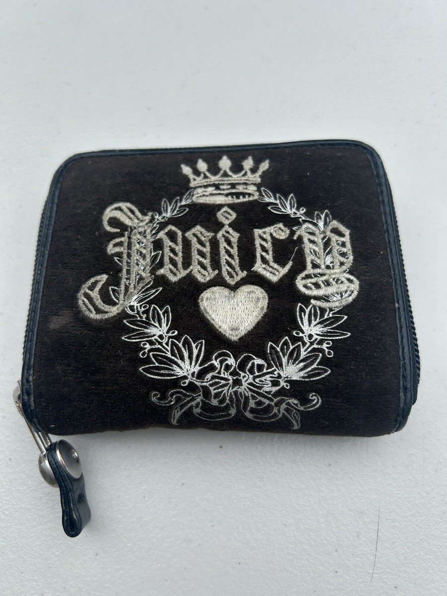 米限定 JUICY COUTURE Y2K Dreamy JUICY ヴェルベット Wallet Juicy Couture Princess Wallet Mad Money Brown Velour Y2K