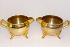 Vintage Gold Metal Creamers Set of 2
