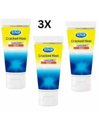 3 x Scholl Cracked Heel Balm Repair K+ Active 60ml Completer Balm