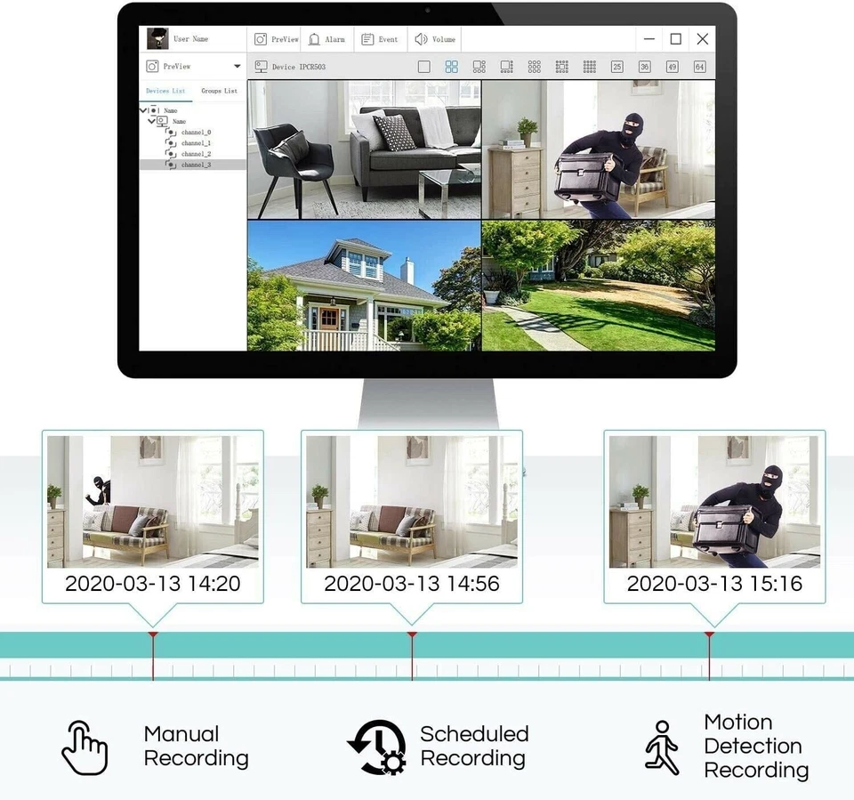 Camaras De Seguridad Para Casa Oficina Home Security Camera System 8 Cameras NEW - Image 4 of 4