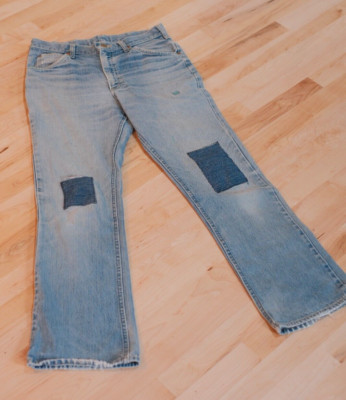 Vintage 70s LEE Riders bootcut Jeans TALON Zipper distressed retro hippie boho