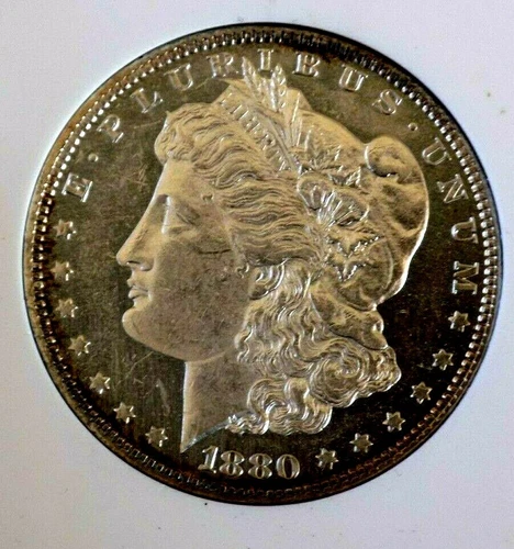MORGAN SILVER DOLLAR 1880 O GEM BU DMPL GLASSY MONSTER MIRRORS PROOF DIE STRIKE