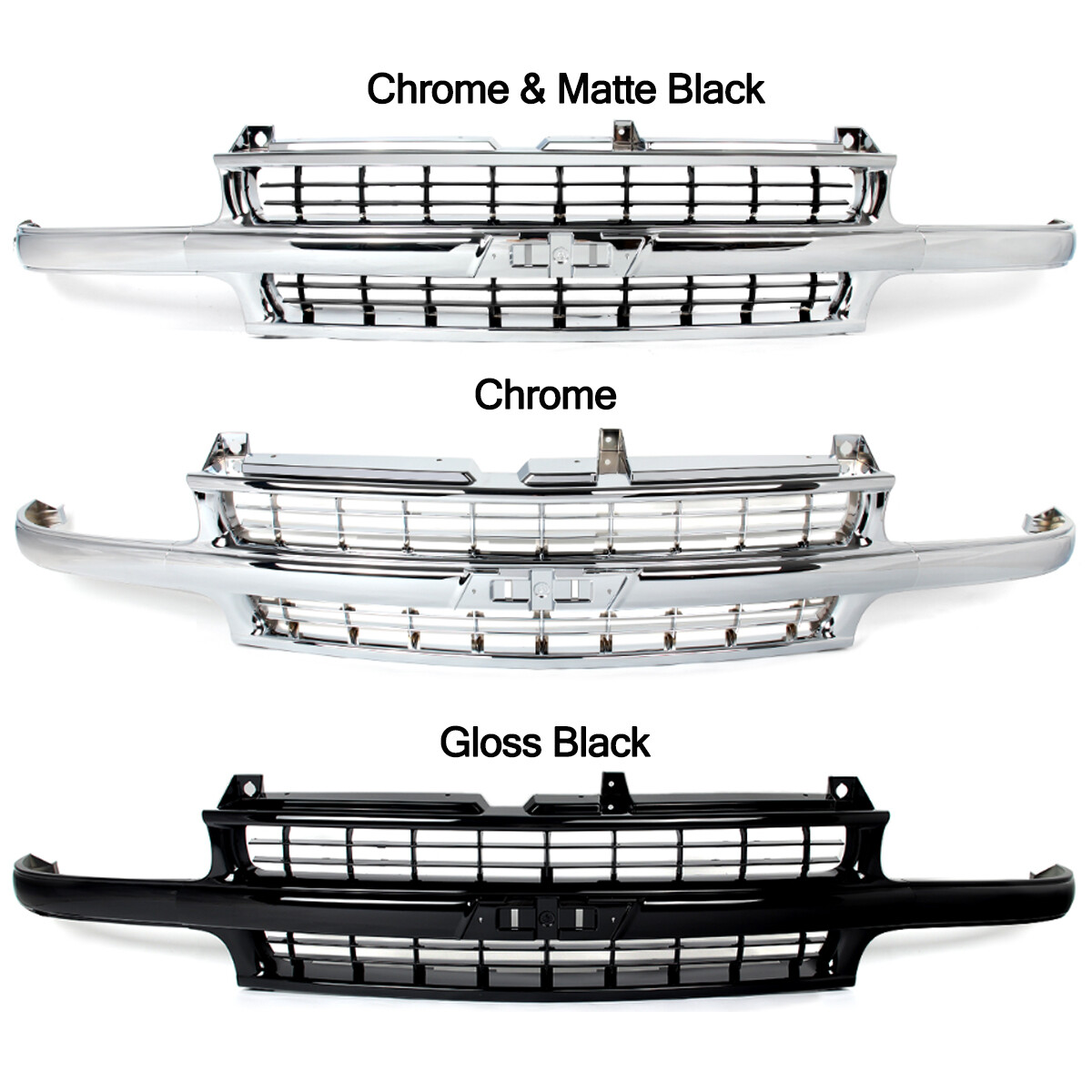 Chrome Front Grille For Chevy Silverado 1500 (1999-2002) & Tahoe/Suburban (2000-2006)