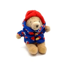Paddington Bear in BLUE PATTERN COAT 4" Mini Plush Toy Doll 2010 England Mascot
