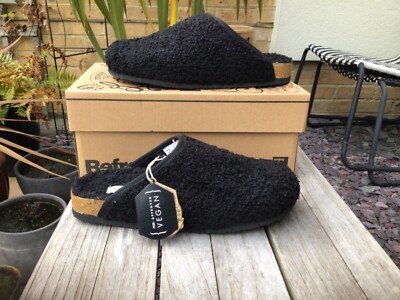 Vegan PETA approved slippers indoor shoes black size 5Uk 38