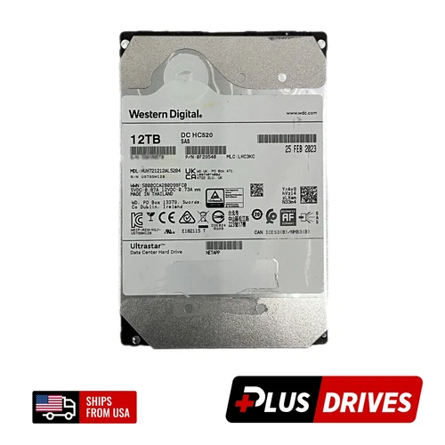12TB SAS HUH721212AL5204 WD 512e 3.5in Server Hard Drive 7.2K RPM 12Gbps 256MB
