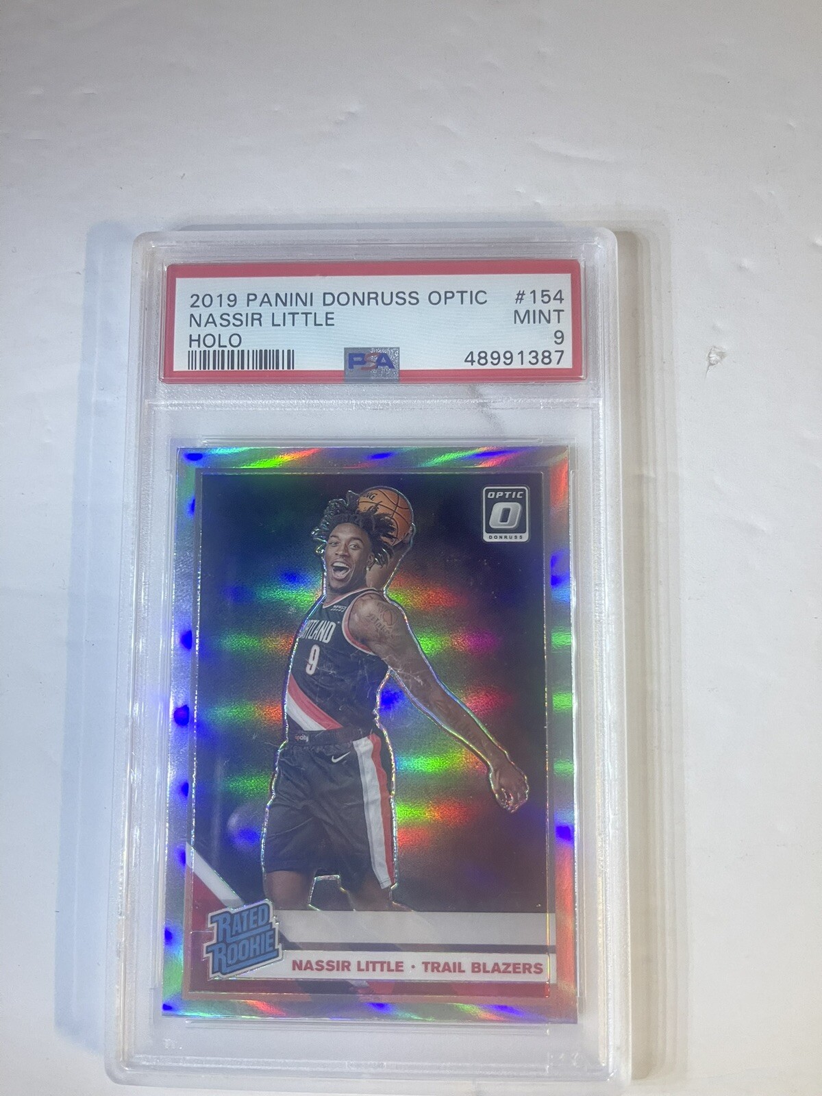 2019-20 Panini Donruss Optic Basketball Holo #154 Nassir Little Blazers PSA 9