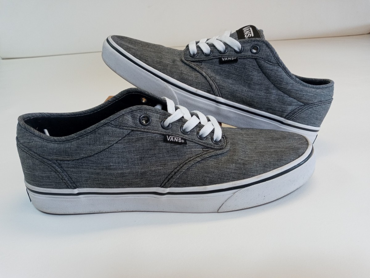 Vans Atwood Sneakers Grey/White Canvas Tennis Shoes Men's Size