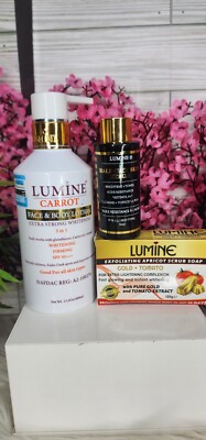 3 in 1 Set Of Lumine HC Lighening & Toning Body Lotion, Serum &  Bar Soap. 
