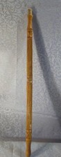 FINE Carved Wood Handle UNUSUAL ANTIQUE EDWARDIAN PARASOL 19" Long