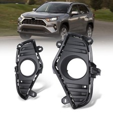 Fog Light Clear Bumper For 2019-2025 Toyota RAV4 Black Bezels Cover Replacements