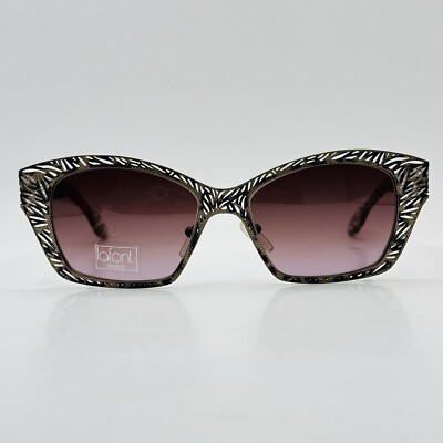 Lafont Sonnenbrille Damen eckig braun Leo print design Mod. LONE 130 NOS
