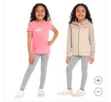 Puma Girls 3 Piece Tech Fleece Set , Pink Size 5