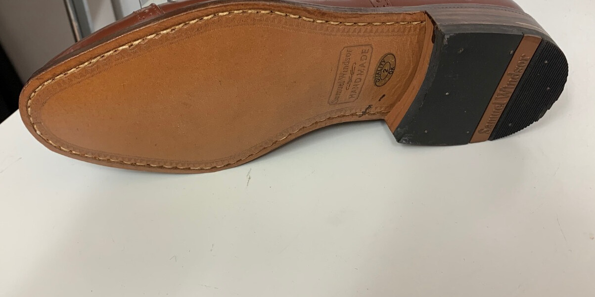 BNWOB Men's SAMUEL WINDSOR Brown Brogue Handmade Leather Shoes UK 6.5