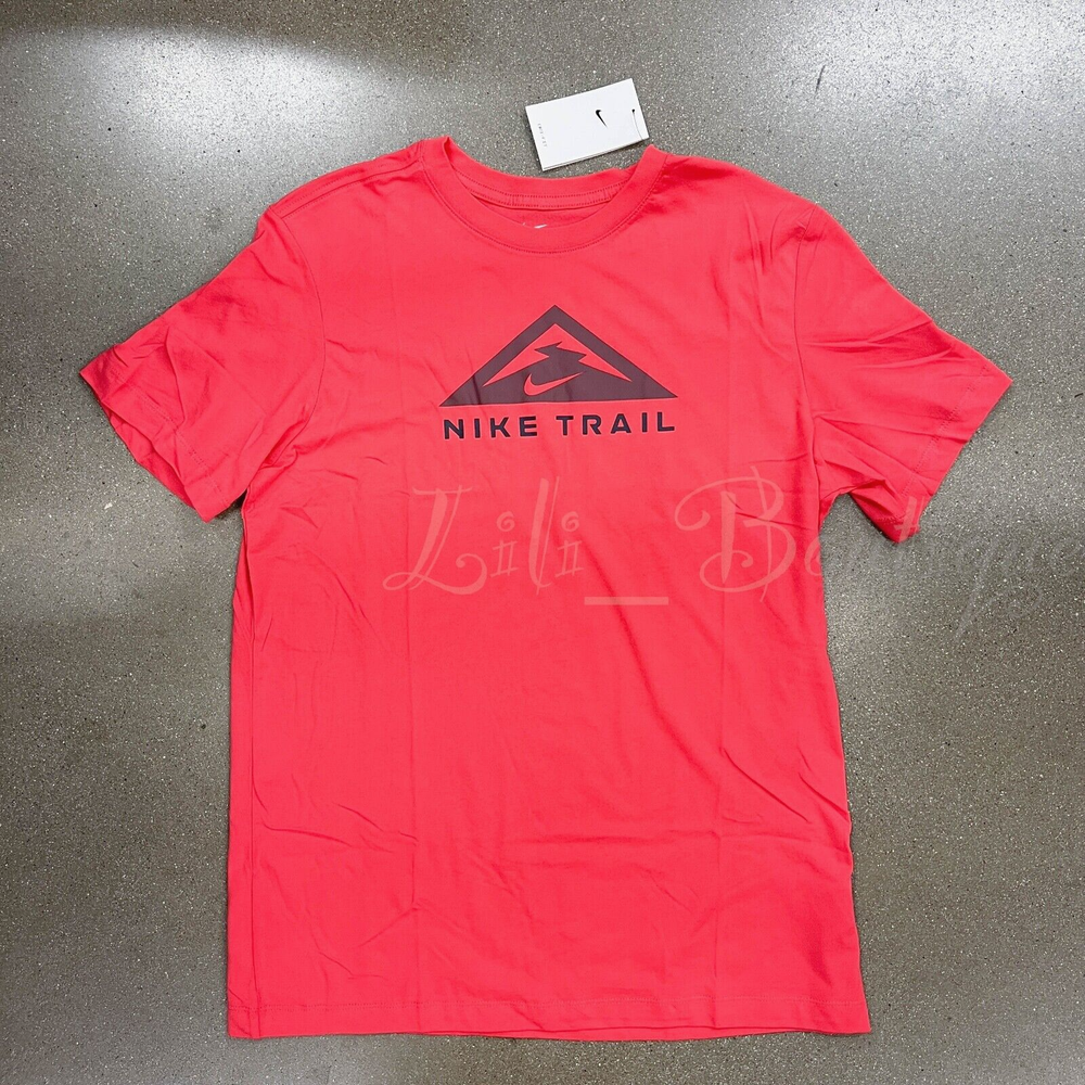 Nike Dri-Fit Trail Running Training T-Shirt Light Red Size L for Men