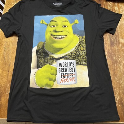 Dreamworks Shrek Men s Large Father s Day World s Greatest Carter Black Tee