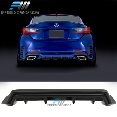 Fits 15-17 Lexus RC300 RC350 F-Sport 2DR Silkblaze Style Rear Diffuser Black PP