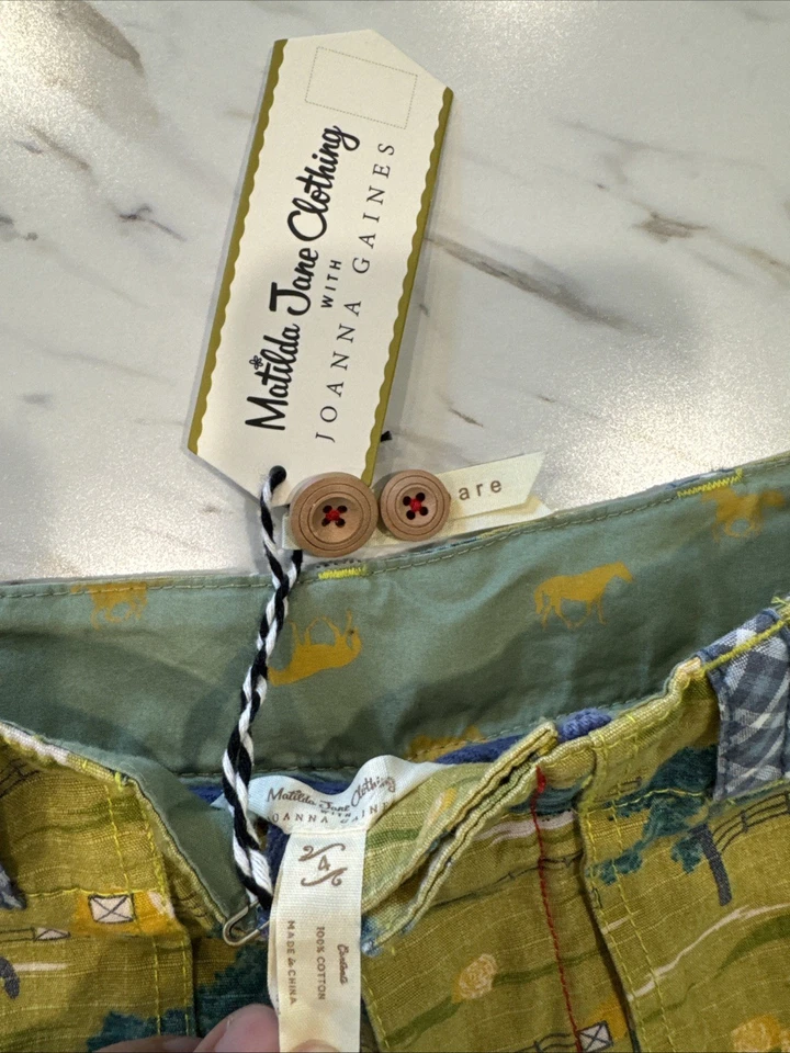 Matilda Jane Joanna Gaines Farm Print Shorts Size 4 Boys NWT  - Image 2 of 4