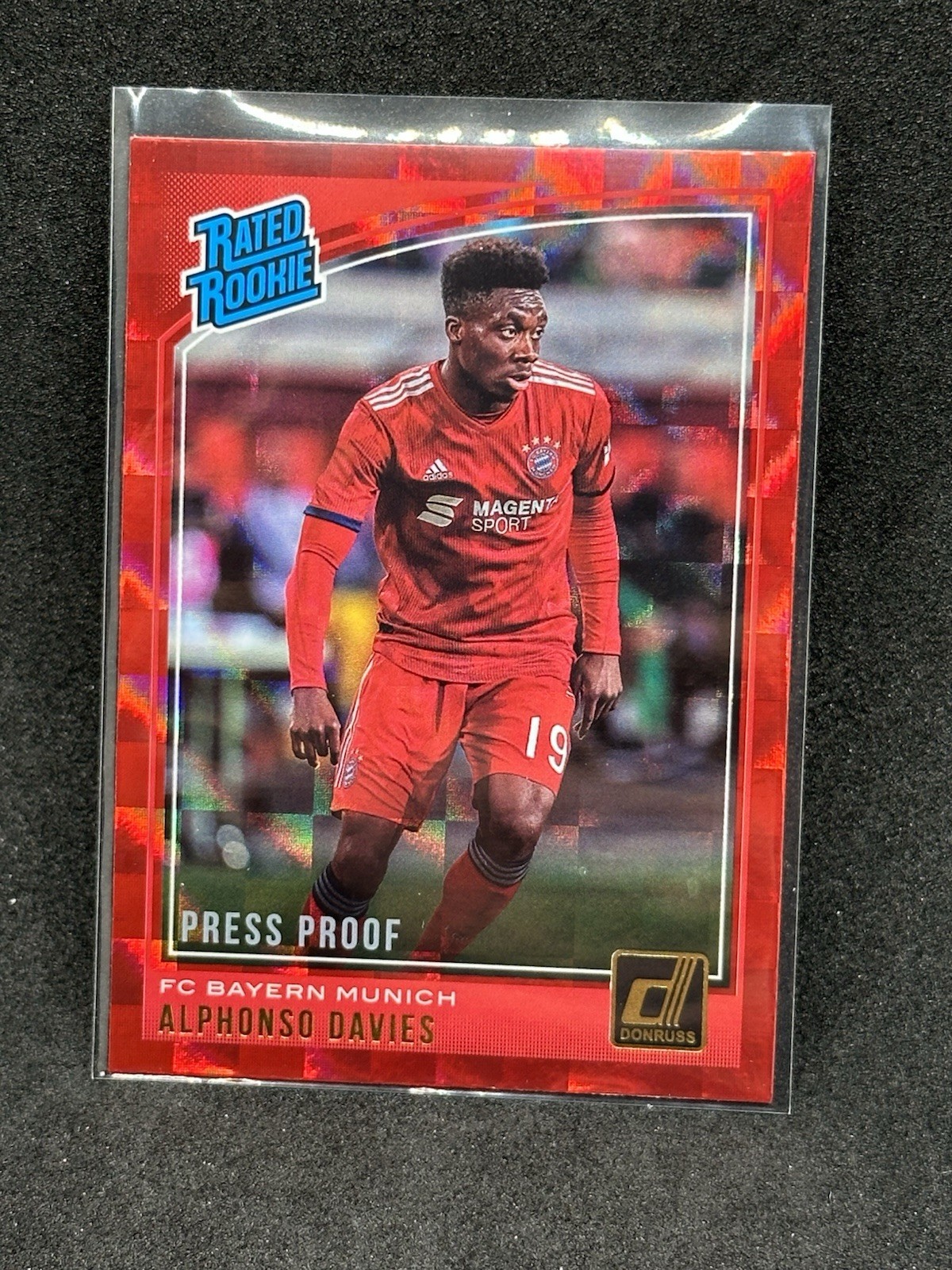2018 Panini Donruss Red Press Proof Rated Rookie #176 - Alphonso Davies RC