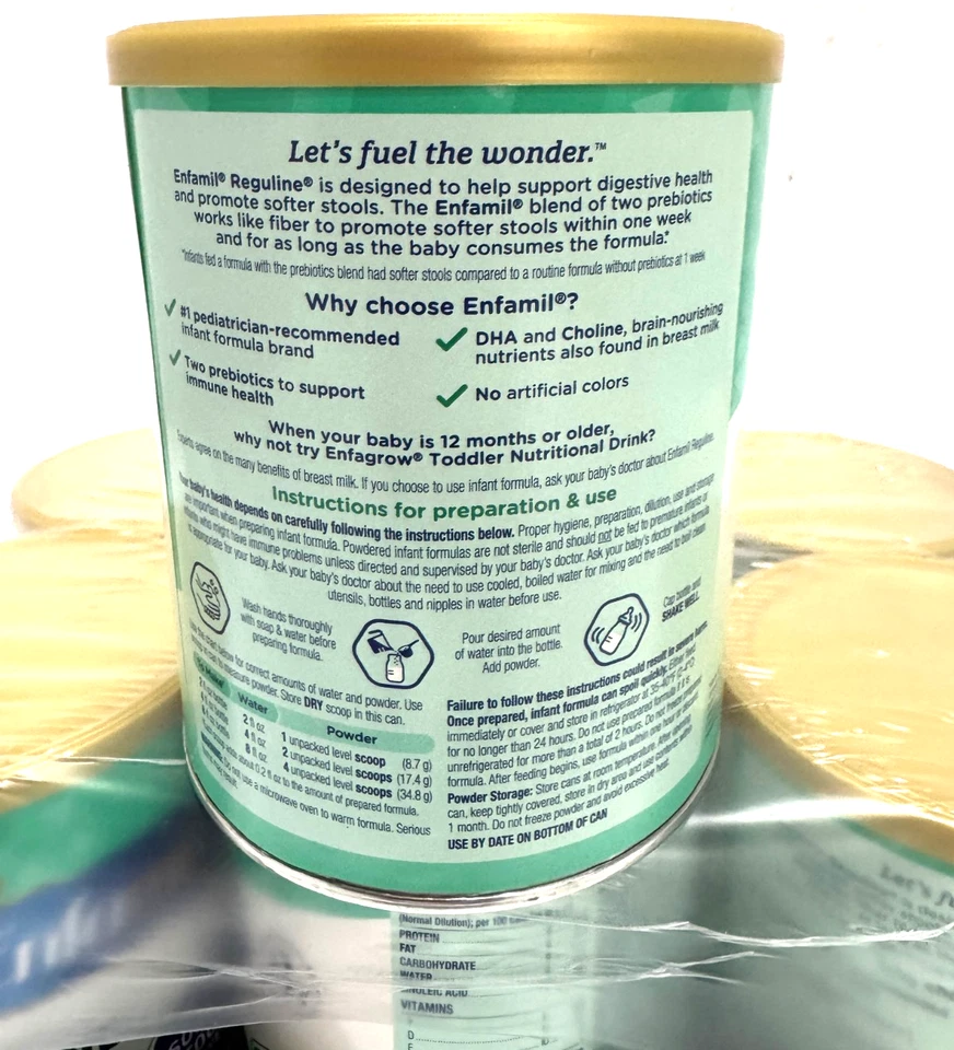 Mezcla prebiótica fórmula infantil Enfamil Reguline 12,4 oz estuche de 6, CADUCIDAD 7/1/26 Foto 4 de 4