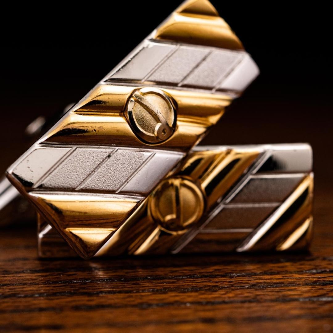 Dunhill Cufflinks No case Rectangular Shape Strip… - image 2