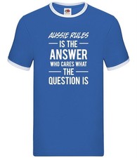 Aussie Rules Is The Answer Mens Ringer - Australian Football Footy AFL