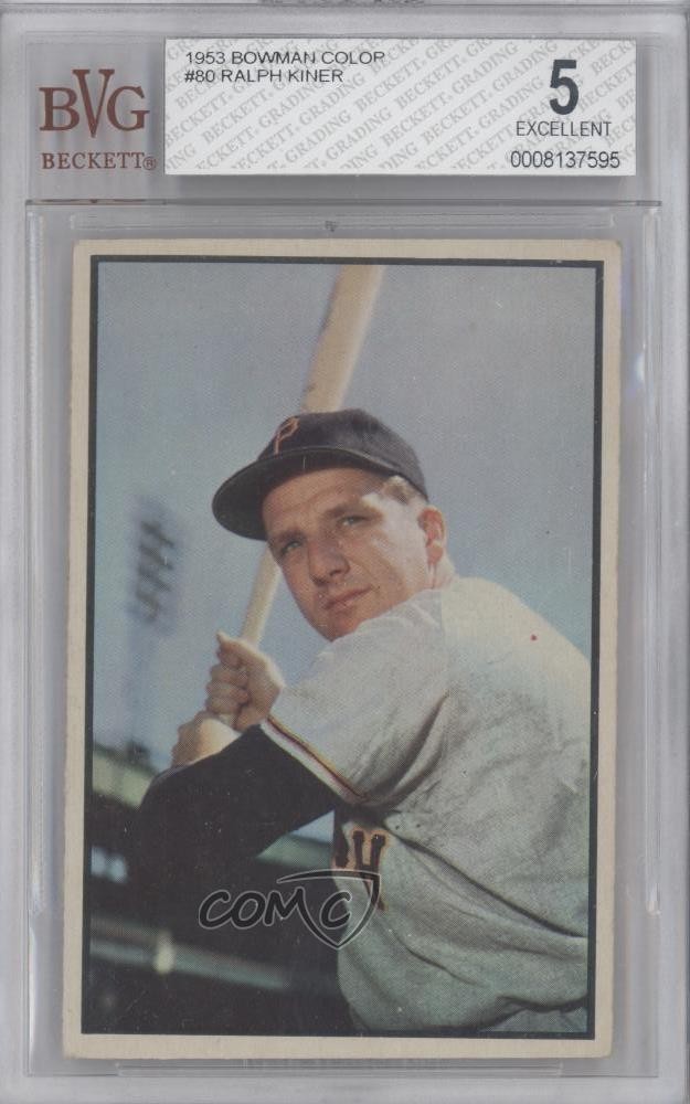 1953 Bowman Color Ralph Kiner #80 BVG 5 HOF 0q3