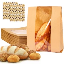 Large Paper Bread Bags for Homemade Bread, 50Packs Sourdough Bread Bags with ...