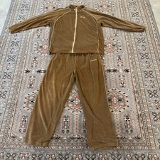 Vintage Phat Farm Brown Velour Men's Tracksuit Set Quarter Zip Mens Size XL