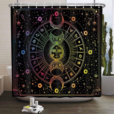 Sun Moon Shower Curtain 12 72''W x 72''L (Pack of 1), #13 