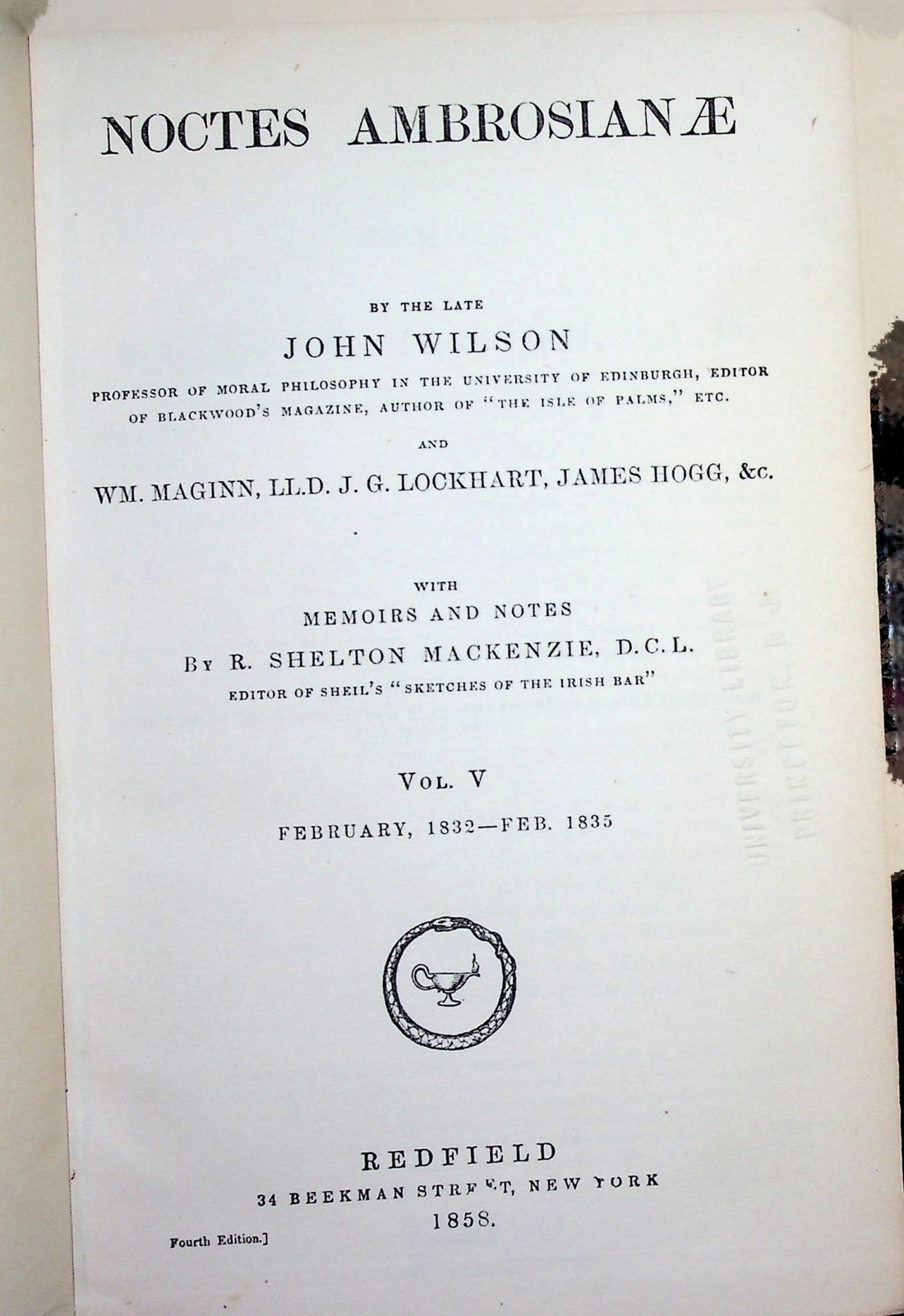 John Wilson / Noctes Ambrosianae Vols III IV & V 1st Edition 1858