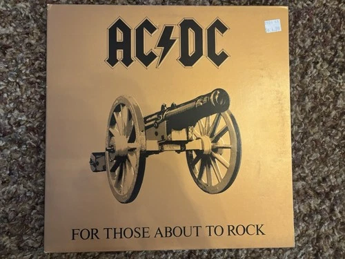 AC/DC 1981 First US Press For Those About to Rock Gatefold Vinyl LP Hard Rock EX