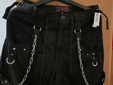 Tripp Nyc Punk Cargo Short Men Sz Small Black Chains Spikes Nwt Hot Topic
