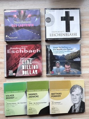 7 Hörbücher / Hörspiele: Baldacci, Eschbach, Kerkeling, Beckett u.a.