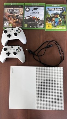 Microsoft Xbox One S Konsole, Weiß, 500 GB, Inkl. 2 Controller, 3 Spiele