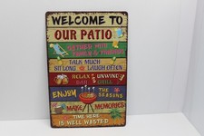 8"X12" Metal Sign Rustic Wall Art Indoor Outdoor Welcome To Our Patio