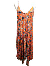Chigant Orange Green Blue Yellow White Spaghetti Strap Hankerchief Hem Dress XXL