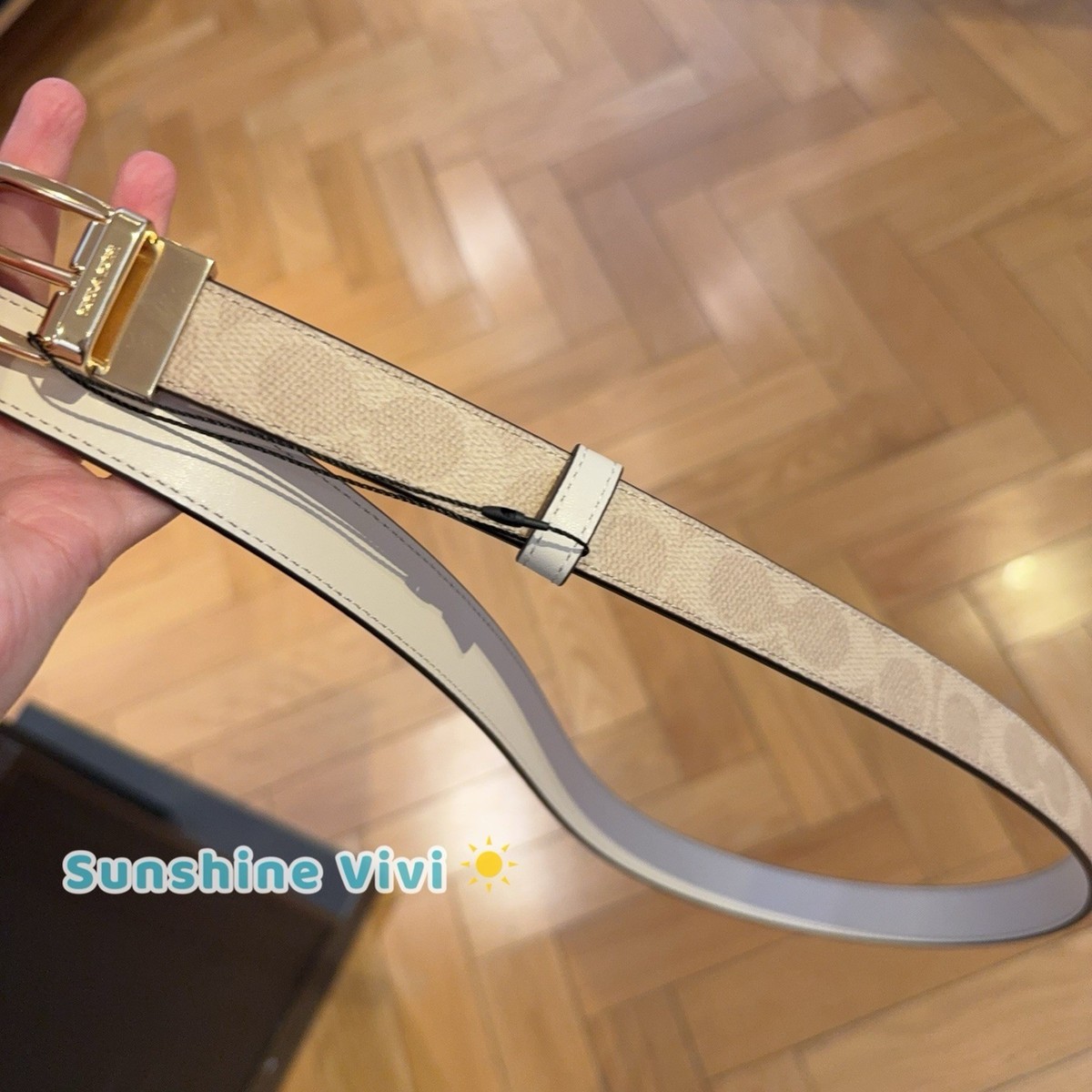 NWT Coach Classic Buckle Cut To Size Reversible Belt 25Mm Sand