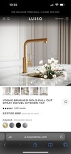Brand New Brushed Brass Lusso Stone Kitchen Pullout Tap RRP £237