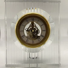 Bulova Crystal Mantel Clock Japan Vantage Skeleton Quartz