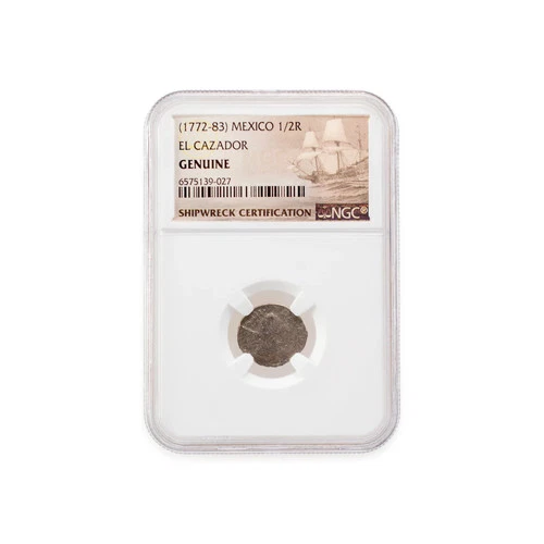 1772-83 NGC Genuine Silver 1/2R Mexico El Cazador Coin