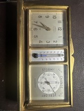 Vintage Angelus 8 Day Clock with Barometer + Thermometer