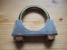 Auspuffschelle/bügel 50mm Universal einsetzbar mit Kupfer-Sicherungsmuttern neu.
