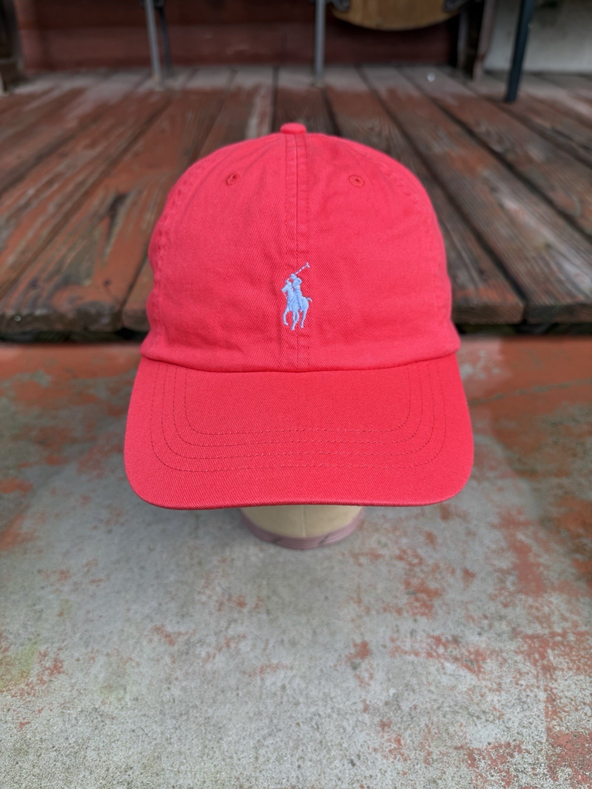 Polo Ralph Lauren berretto da baseball cappello papà rosso blu pony strapback adulto preppy