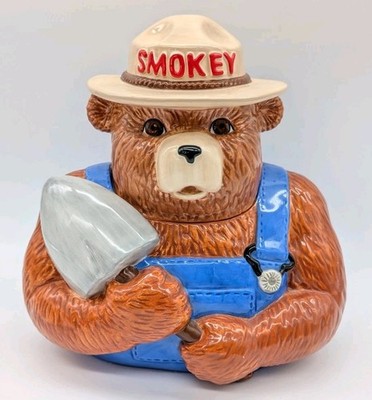 Smokey The Bear Cookie Jar, 2000 Clay Art + Bonus! Salt/Pepper