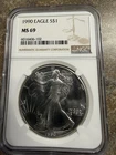 1990 American Silver Eagle $1 NGC MS69