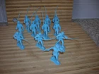 MARX UNION 54MM 12  TOY SOLDIERS VINTAGE 1950s ACW BLUE & GREY PLAYSET MARCHING