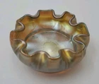 Antique L.C.T. Favrile Tiffany Art Glass Salt Cellar Bowl Damaged Signed