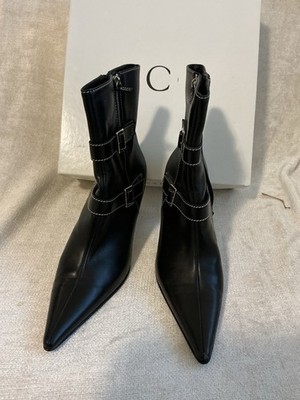 Gorgeous Casadei Pellame Black High Heel Leather Boots Size 7